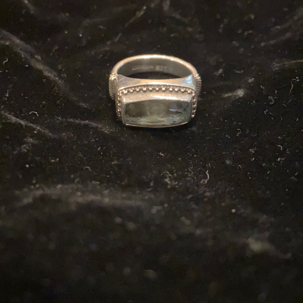 Lori Bonn Retired Blue Topaz Ring With Scrolling Design!